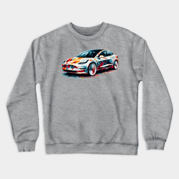 Tesla Model 3 Crewneck Sweatshirt by Vehicles-Art